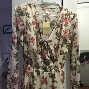 Band of Gypsies Floral Long-Sleeve Romper - NWT!!